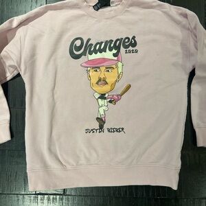 H&M Pink Graphic Crewneck Sweater